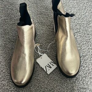 Zara Gold Boots NWT